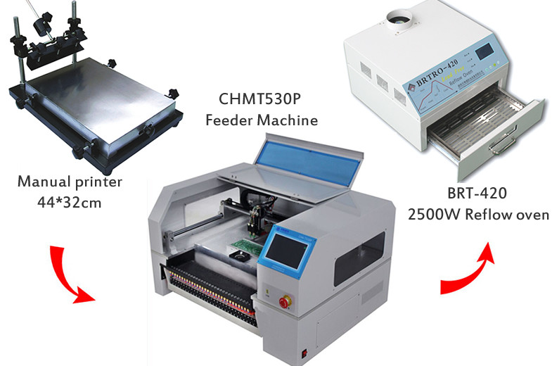 Auto Feeder Pnp Machine / Screen Printer SMT Production Line